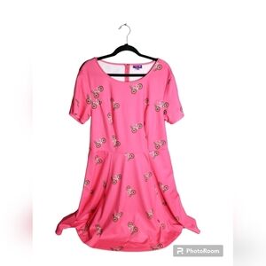 ☀️Unique Vintage x GB Sunflower Bike print fit and flare dress, pink, size 0X